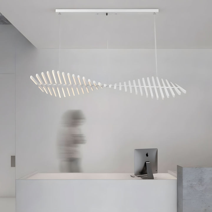 Awangardowy żyrandol LED DNA, nowoczesna lampa sufitowa. Designerskie oświetlenie wnętrz, idealne do salonu.