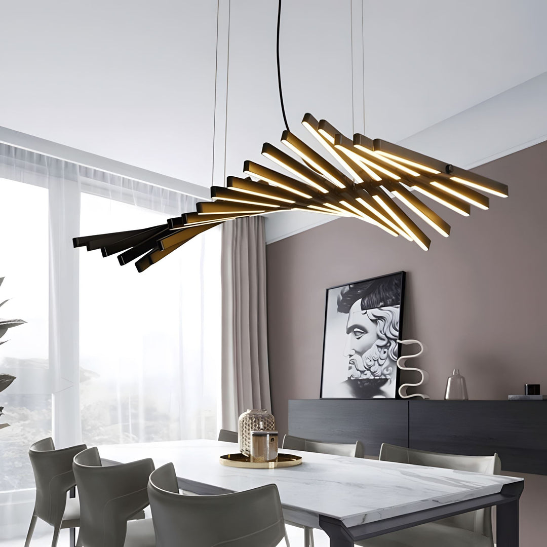 Żyrandol LED DNA, lampa sufitowa o unikalnym kształcie molekuły. Designerskie oświetlenie nowoczesnych wnętrz.