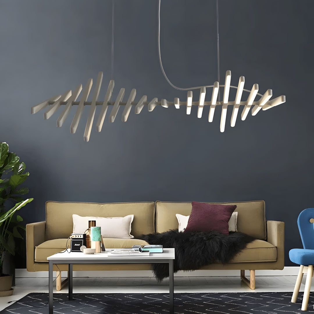 Lampa LED DNA, nowoczesne oświetlenie sufitowe. Minimalistyczny żyrandol idealny do salonu i designerskich wnętrz.