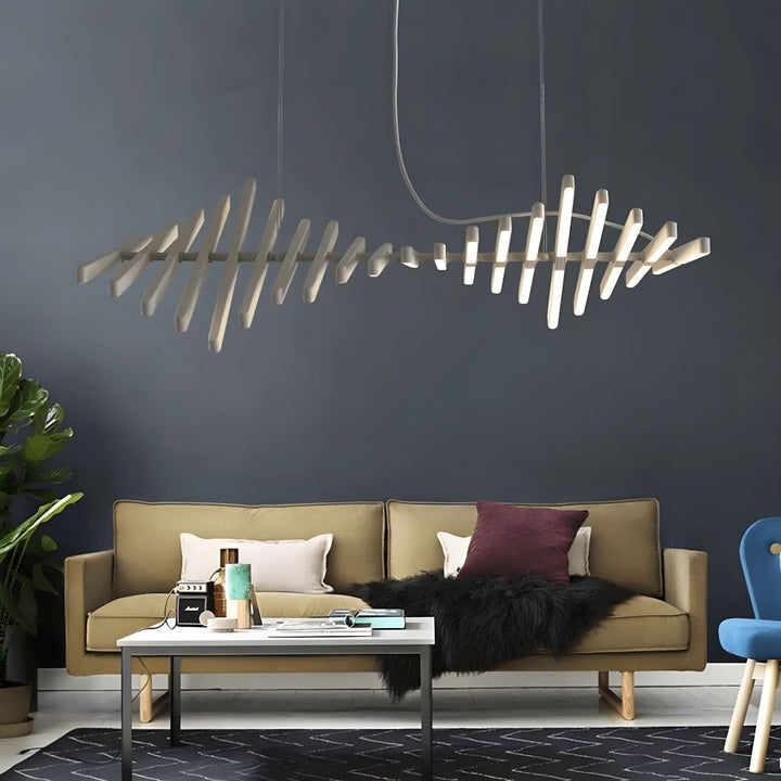 Lampa LED DNA, nowoczesne oświetlenie sufitowe. Minimalistyczny żyrandol idealny do salonu i designerskich wnętrz.