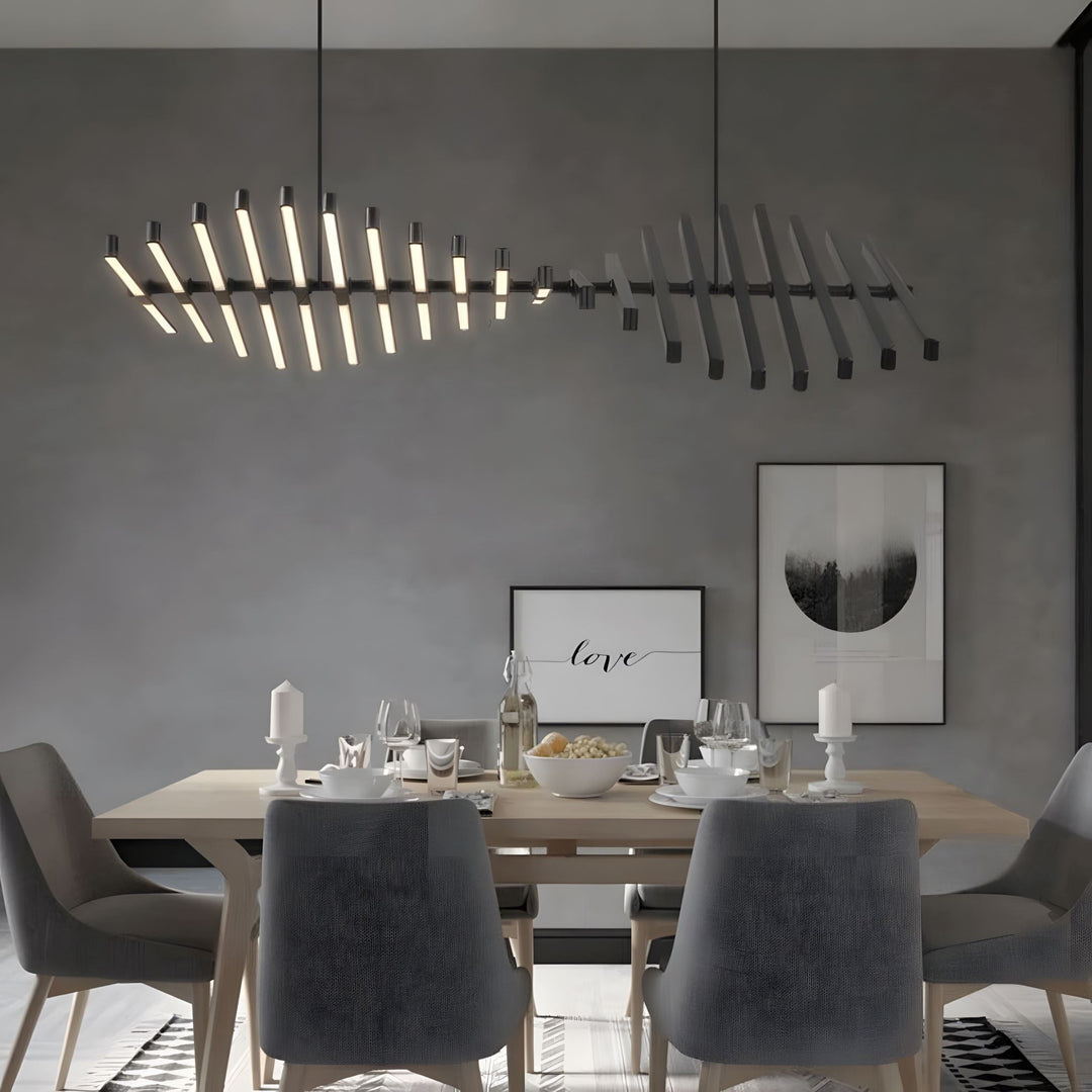 Minimalistyczny żyrandol LED DNA, nowoczesne oświetlenie sufitowe do salonu. Designerska lampa wnętrz.