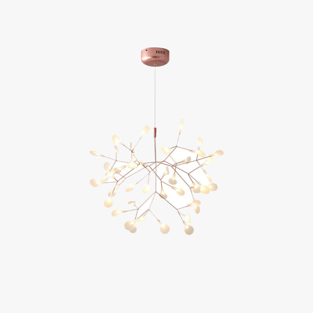Nowoczesny żyrandol Sputnik Firefly LED, złoty. Eleganckie oświetlenie sufitowe do salonu.