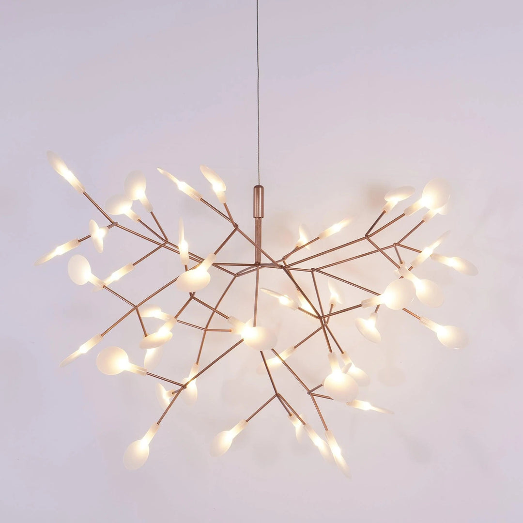 Nowoczesny żyrandol Sputnik Firefly. Lampa sufitowa LED do salonu, czarna, designerska.
