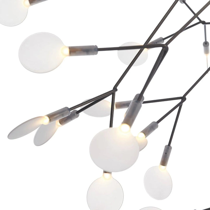 Elegancka lampa Firefly Sputnik. Czarne oświetlenie LED do jadalni, nowoczesny design.
