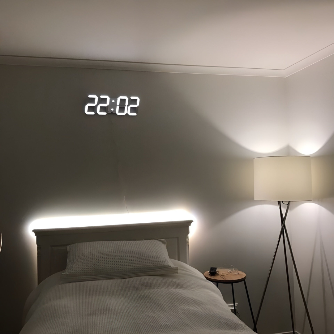Nowoczesny zegar ścienny LED 3D z cyfrowym wyświetlaczem, idealny do domu i biura.