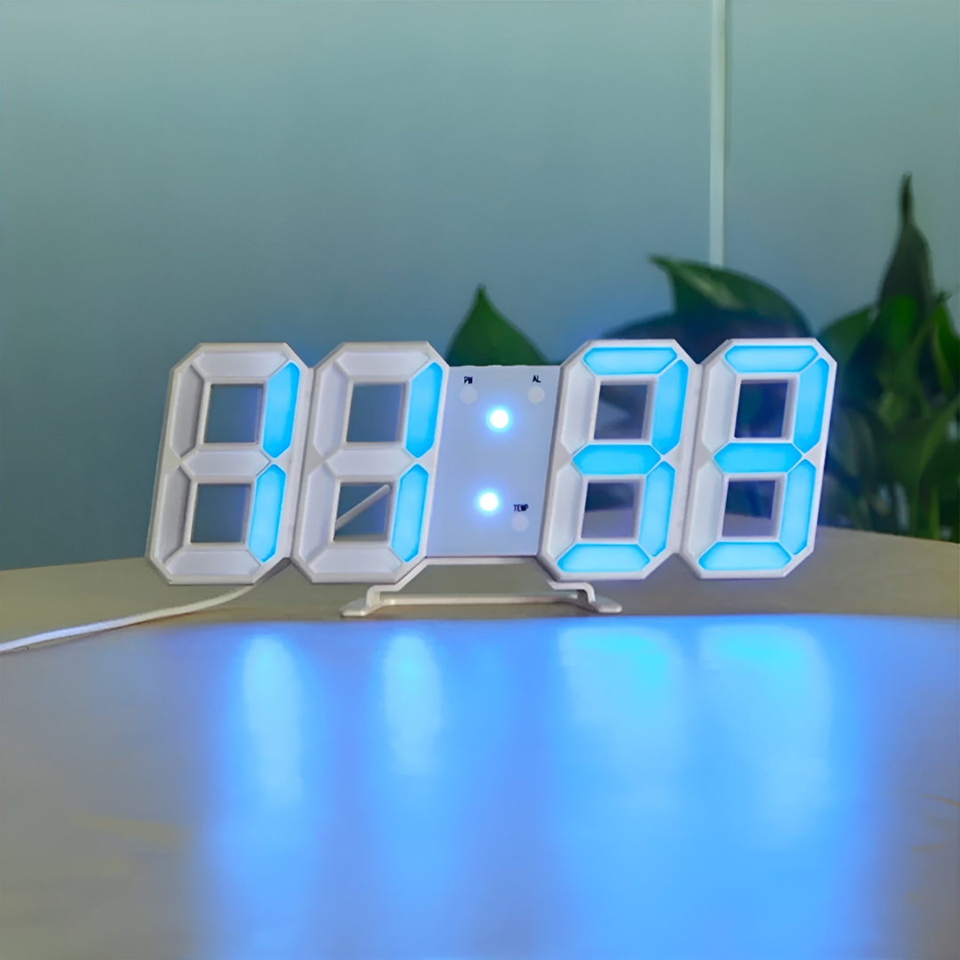 Designerski zegar ścienny 3D LED cyfrowy, akrylowy, nowoczesny wystrój dom/biuro.