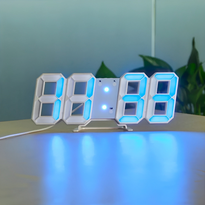 Designerski zegar ścienny 3D LED cyfrowy, akrylowy, nowoczesny wystrój dom/biuro.
