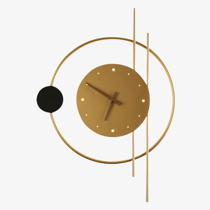 Nowoczesny zegar ścienny LED, minimalistyczny design, oświetlenie ambientowe do salonu lub sypialni. Stylowa dekoracja.