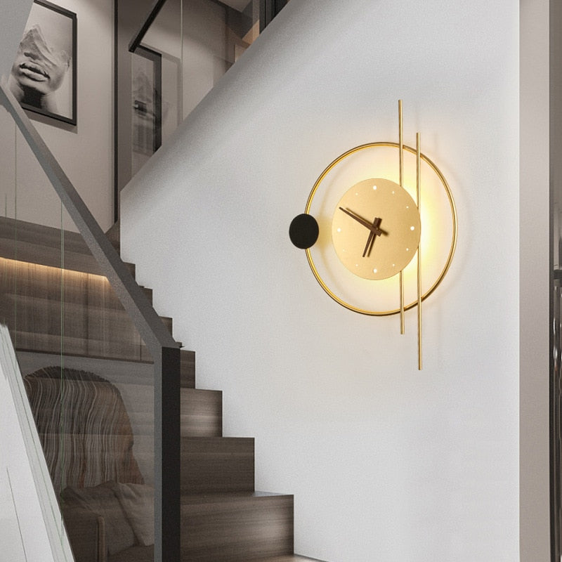 Zegar LED i lampa dekoracyjna. Nowoczesny design do wnętrz, idealny do salonu, sypialni, korytarza. Oświetlenie.