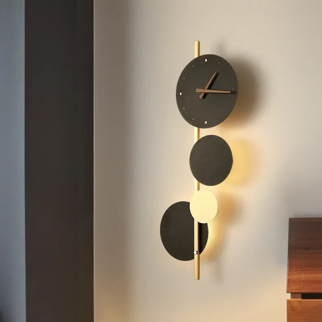 Nowoczesny zegar ścienny LED z efektem świetlnym, idealny do salonu, sypialni. Minimalistyczny design.