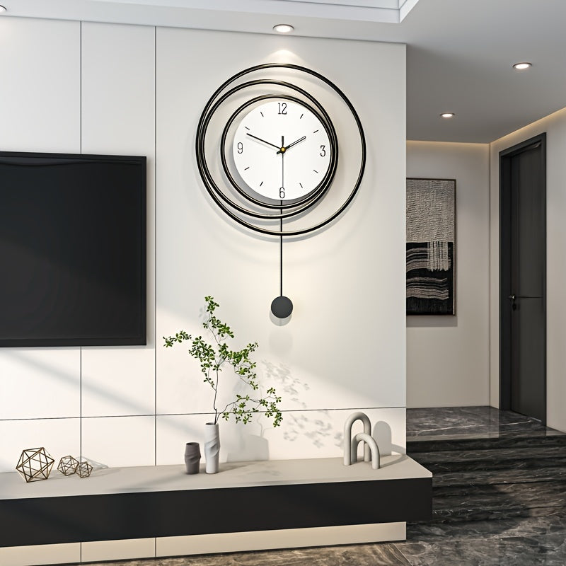 Nowoczesny zegar ścienny, metalowe wykończenie, minimalistyczny design. Idealny do salonu, biura.