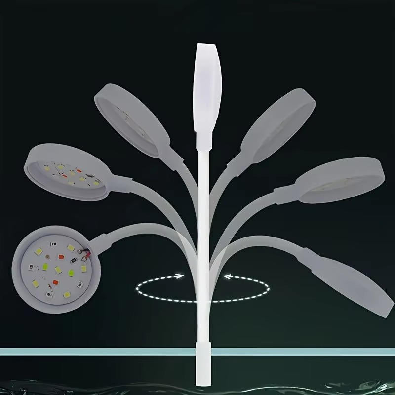 Wodoodporne oświetlenie LED akwariowe z klipsem 360°, łatwe w montażu i obsłudze.
