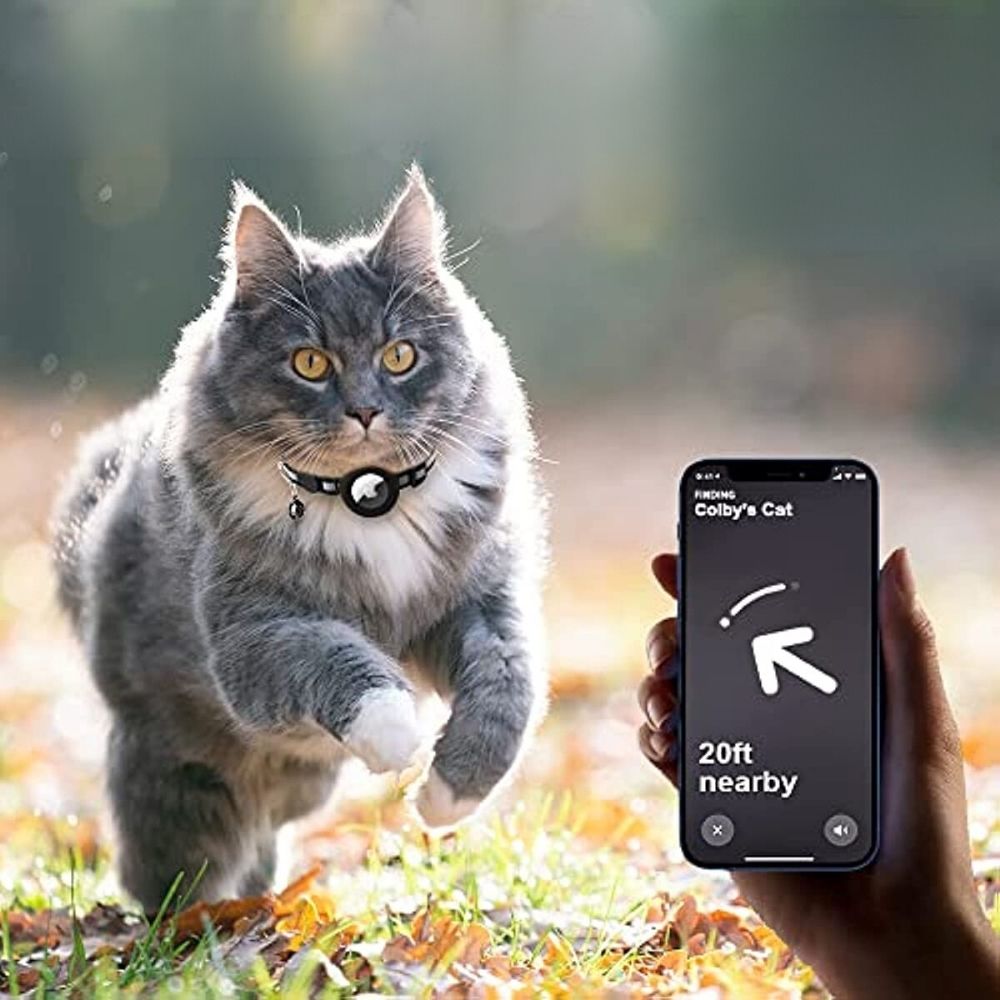 Odblaskowa obroża dla kota z GPS, zapewnia bezpieczeństwo i śledzenie. Nylonowa, z zapięciem bezpieczeństwa.