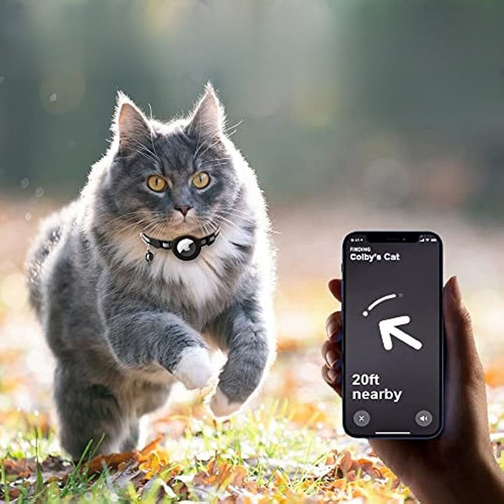 Odblaskowa obroża dla kota z GPS, zapewnia bezpieczeństwo i śledzenie. Nylonowa, z zapięciem bezpieczeństwa.