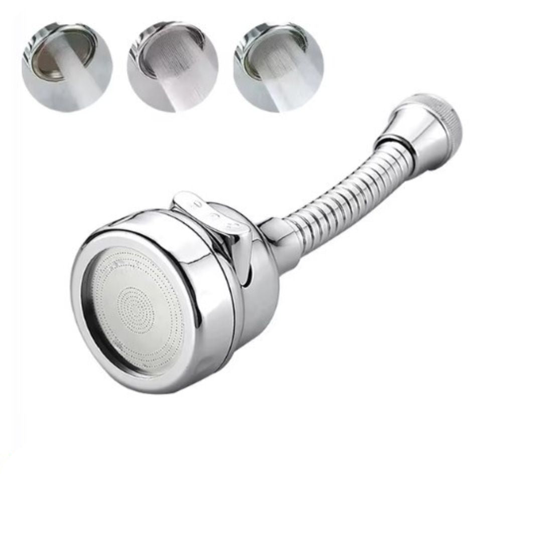 Chromowany obrotowy aerator do baterii, z filtrem i dyfuzorem, dla zdrowej wody.