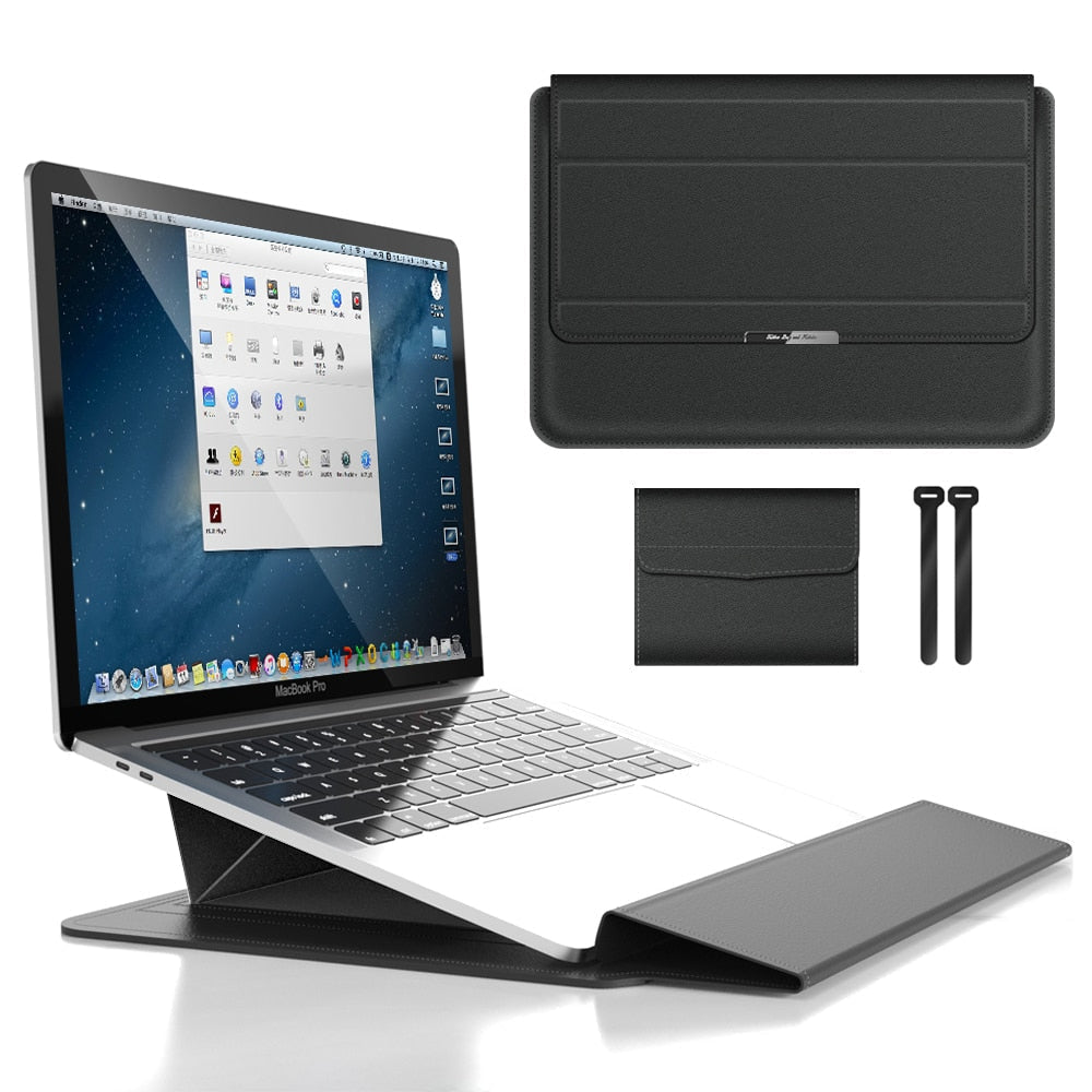 Ochronna torba na laptopa z funkcją podstawki. Zapewnia mobilne biuro i ergonomiczną pracę.