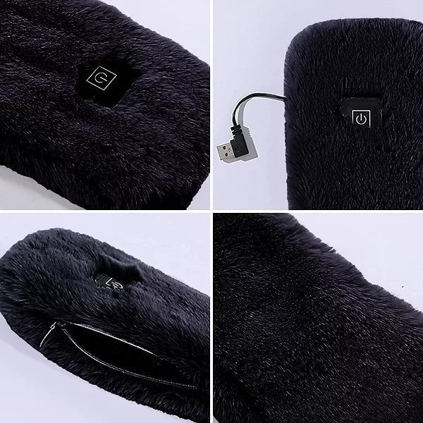 Nowoczesny ogrzewany szalik USB, polarowy, uniseks, z regulacją temperatury dla maksymalnego komfortu zimą.
