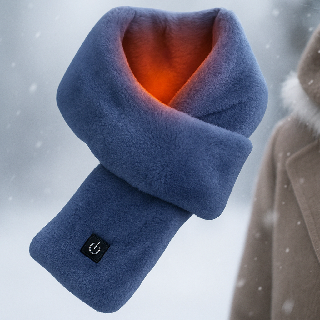 Stylowy, zimowy szalik uniseks z ogrzewaniem USB, wykonany z miękkiego polaru, idealny na co dzień.