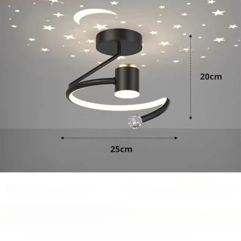 Przytulna lampa sufitowa LED z efektem gwiazd. Ściemniana, tworzy magiczne światło w pokoju dziecięcym.