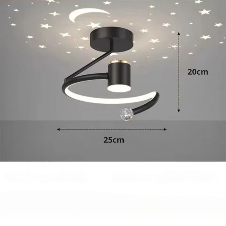 Przytulna lampa sufitowa LED z efektem gwiazd. Ściemniana, tworzy magiczne światło w pokoju dziecięcym.