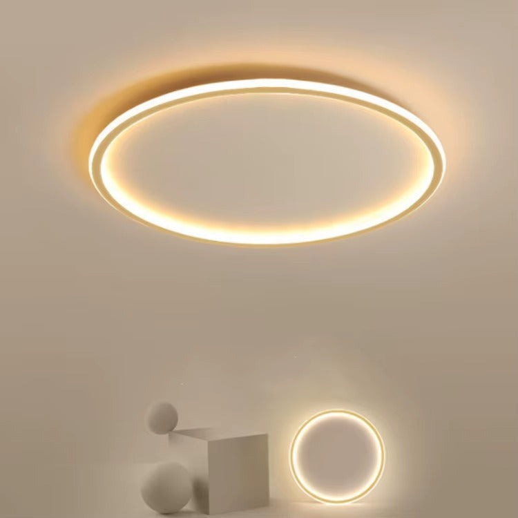 Stylowa okrągła lampa sufitowa LED. Nowoczesne, skandynawskie oświetlenie z regulowanym światłem do domu.