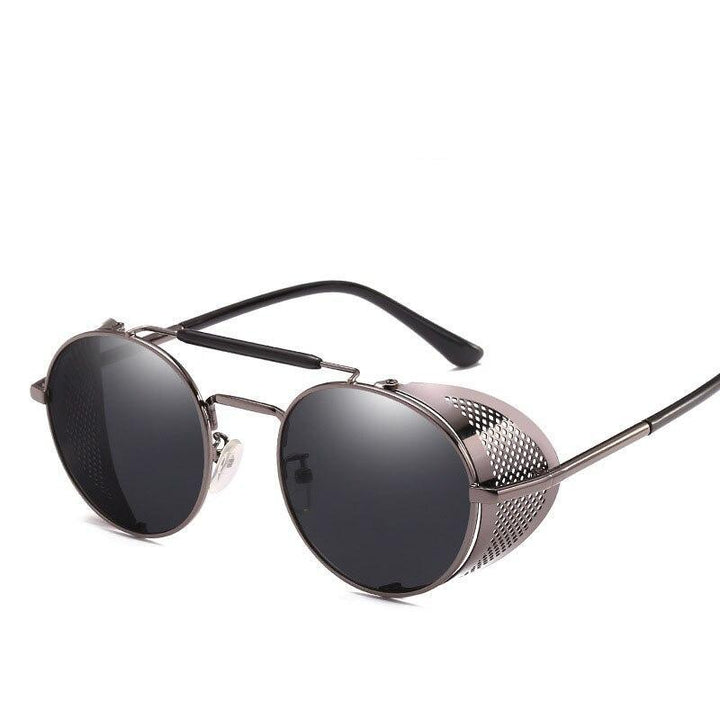 Stylowe okrągłe okulary przeciwsłoneczne uniseks, modny dodatek retro na każdą okazję. Ochrona UV na lato.