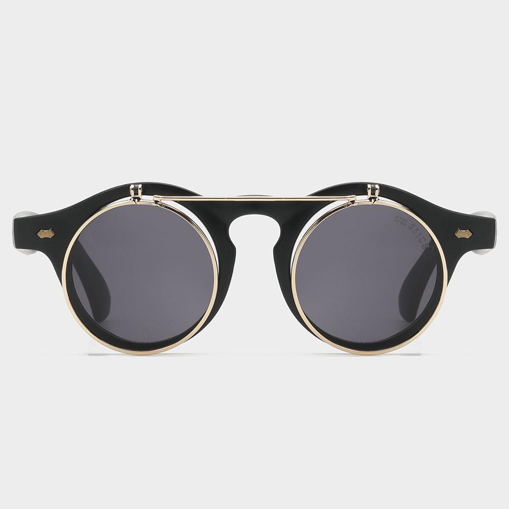 Okulary przeciwsłoneczne unisex UV400 z podwójną soczewką flip-up.