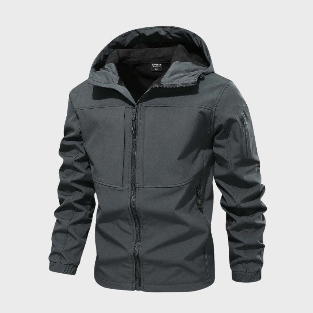 Męska szara kurtka przeciwdeszczowa softshell
