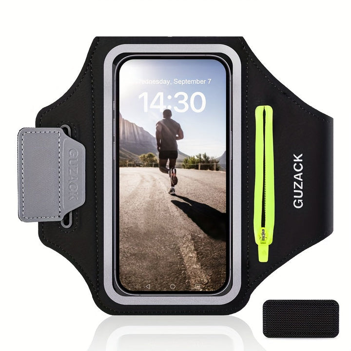 Uniwersalny uchwyt na telefon na ramię do biegania. Etui na smartfon z kieszenią na klucze.