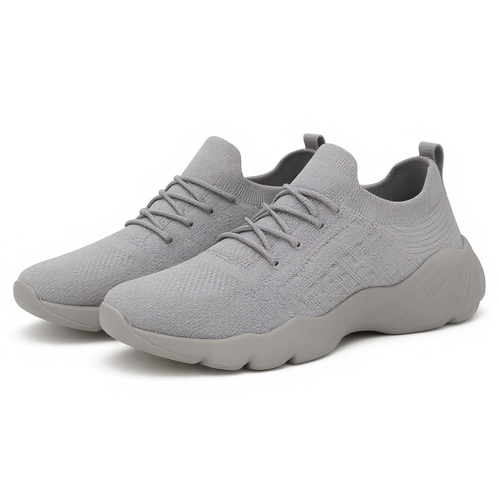 Para szarych męskich sneakersów sznurowanych