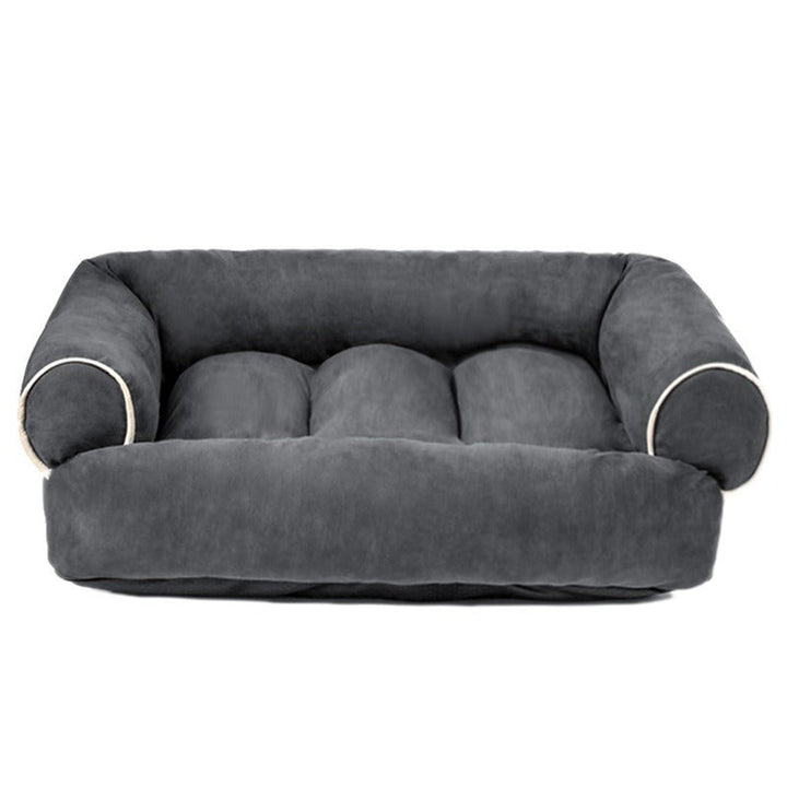 Komfortowa sofa dla psa, legowisko ortopedyczne zapewniające wypoczynek, akcesoria dla zwierząt, wysoka jakość.