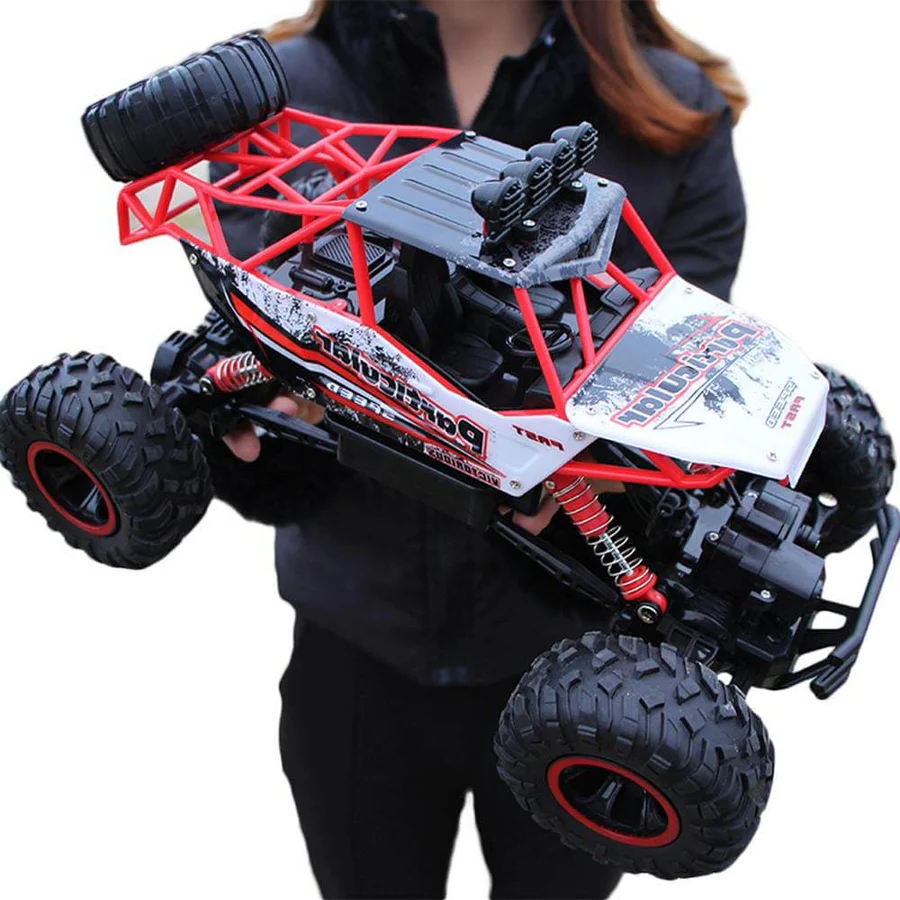 Czerwony monster truck terenowy w skali 1:12