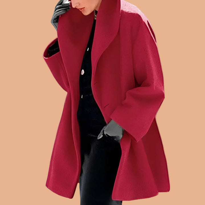 Elegancki zimowy płaszcz damski oversize, wygodny krój, idealny na mroźną zimę. Odzież damska.