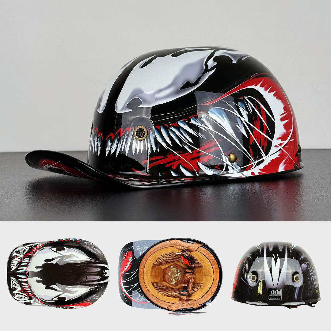 Ochronny półkask motocyklowy, must-have do jazdy miejskiej, gwarancja bezpieczeństwa.