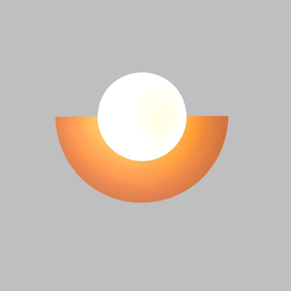 Półokrągła lampa ścienna. Nowoczesne oświetlenie skandynawskie, minimalistyczny design, ciepłe światło LED.