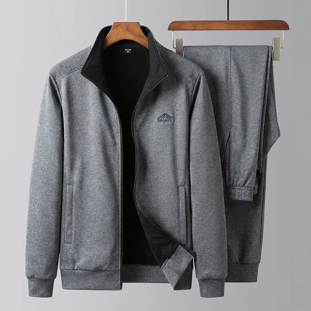 Czarny dres męski komplet sportowy bluza i spodnie treningowe