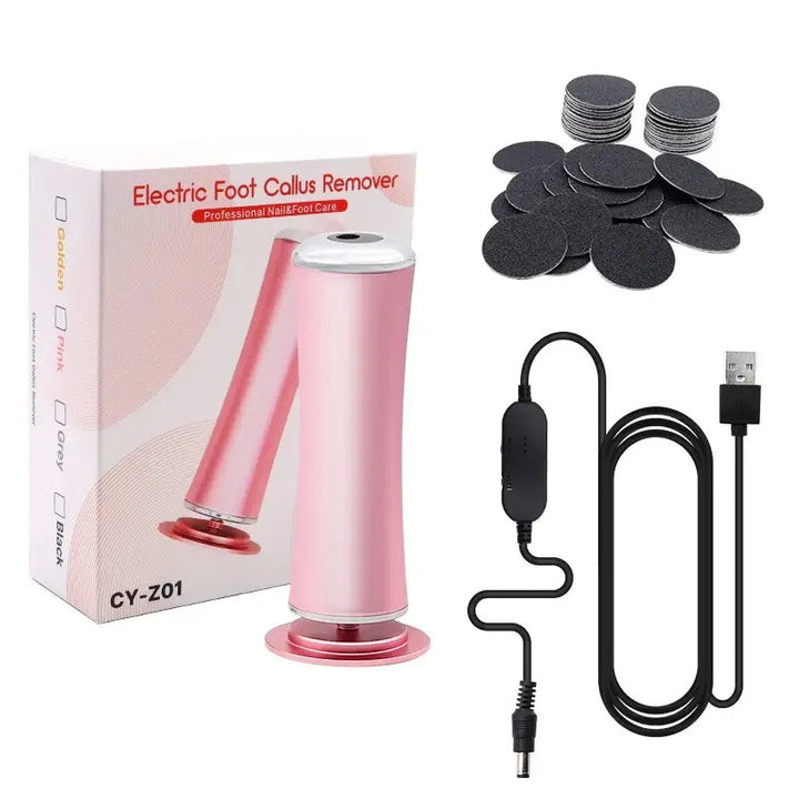 Elektroniczny pilnik do stóp z wymiennymi głowicami do domowego pedicure