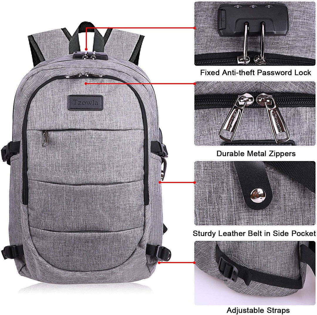 Plecak 30-50L na laptopa z portem USB, antywłamaniowy, idealny do pracy i szkoły.