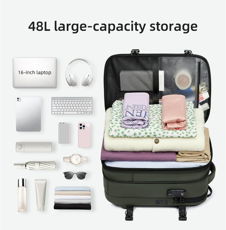 Plecak Arvid do campingu i turystyki, wodoodporny, z inteligentnym systemem kompresji.