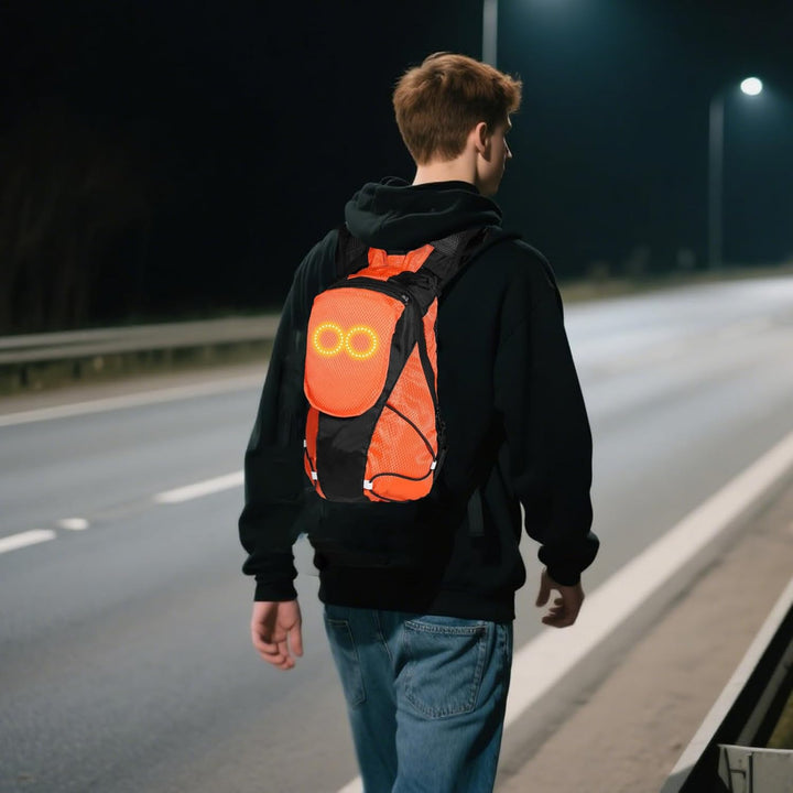 Plecak Lumaro LED, świecąca torba dla rowerzystów i motocyklistów.