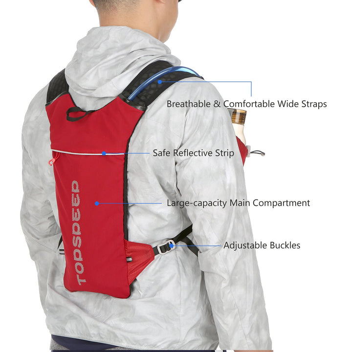 Plecak nawadniający 2L unisex na rower. Zapewnia nawodnienie podczas długich tras i turystyki górskiej.