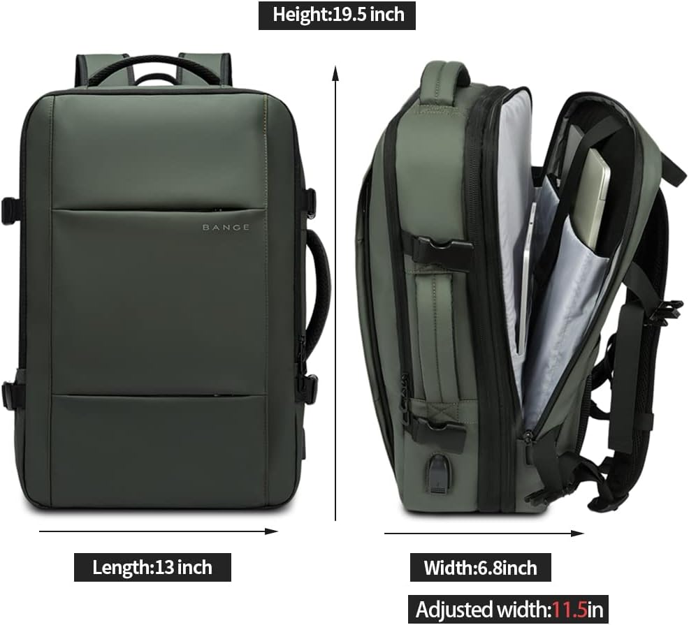 Plecak podróżny 26-45L, wodoodporny, na laptopa, z szybkim dostępem do dokumentów.