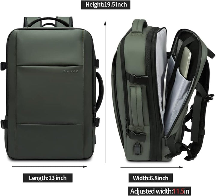 Plecak podróżny 26-45L, wodoodporny, na laptopa, z szybkim dostępem do dokumentów.