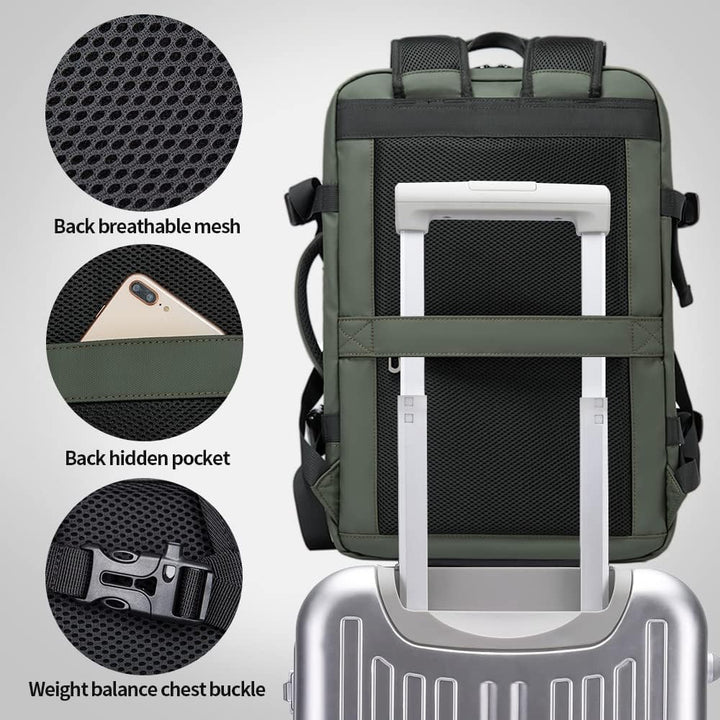 Plecak 26-45L, wodoodporny, na laptopa, z oddzielną komorą na buty lub brudne ubrania.