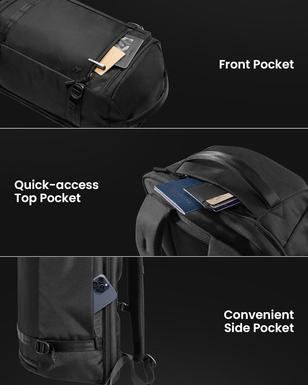 Plecak na laptopa 38L z szybką kontrolą TSA, ergonomiczny, idealny na podróże samolotem.