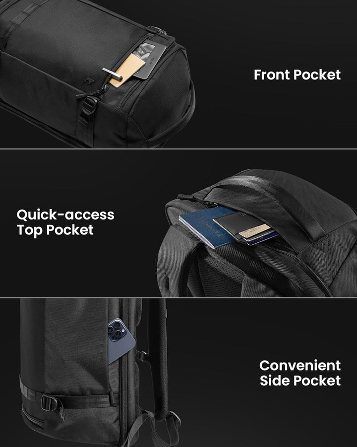 Plecak na laptopa 38L z szybką kontrolą TSA, ergonomiczny, idealny na podróże samolotem.