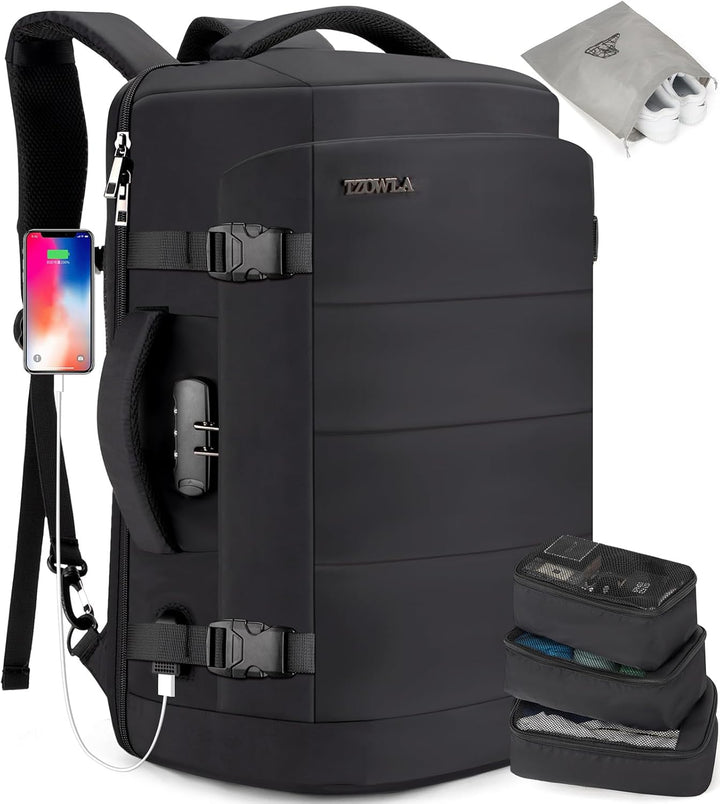 Plecak podróżny unisex 40L na laptopa 17,3" z USB, funkcje antykradzieżowe i wytrzymały materiał AeroPack.