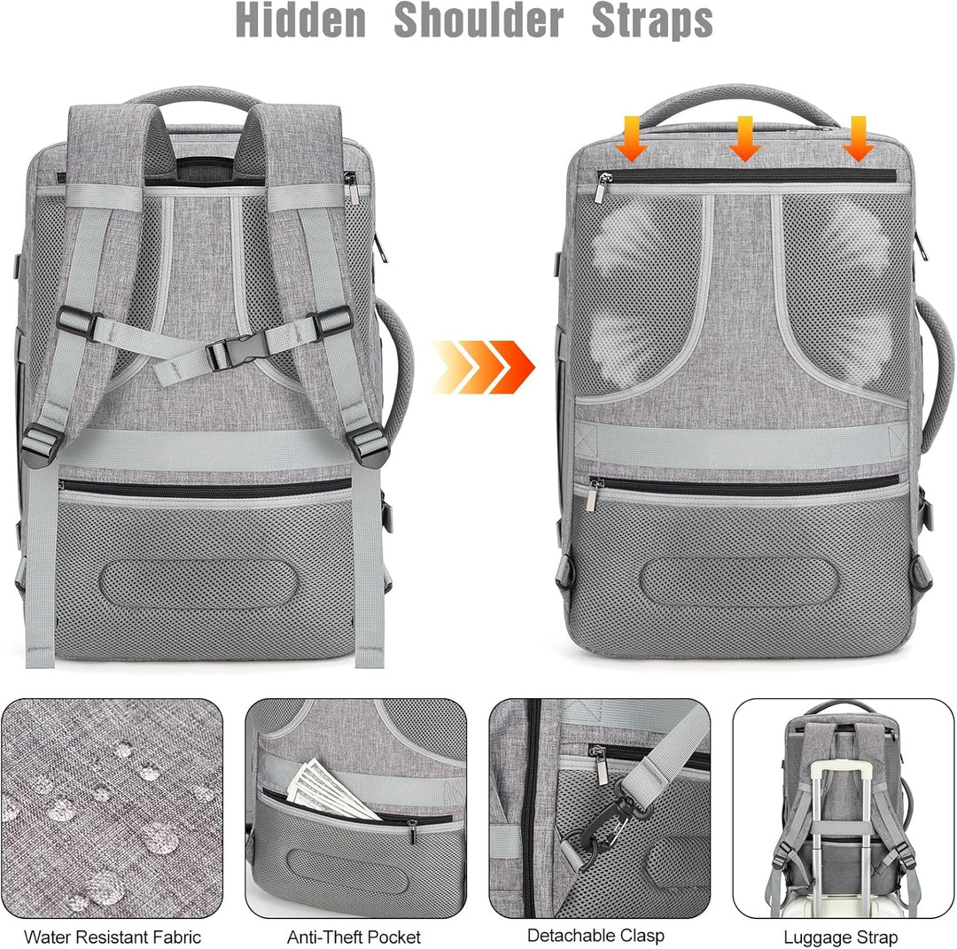 Ergonomiczny plecak podróżny AeroPack 40L na laptopa 17,3" z wyściełanymi szelkami i portem ładowania USB.