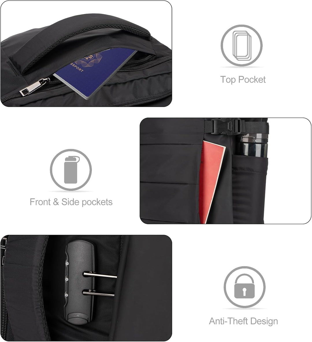 Wytrzymały plecak AeroPack 40L na laptopa 17,3" z systemem antykradzieżowym i portem USB do ładowania urządzeń.