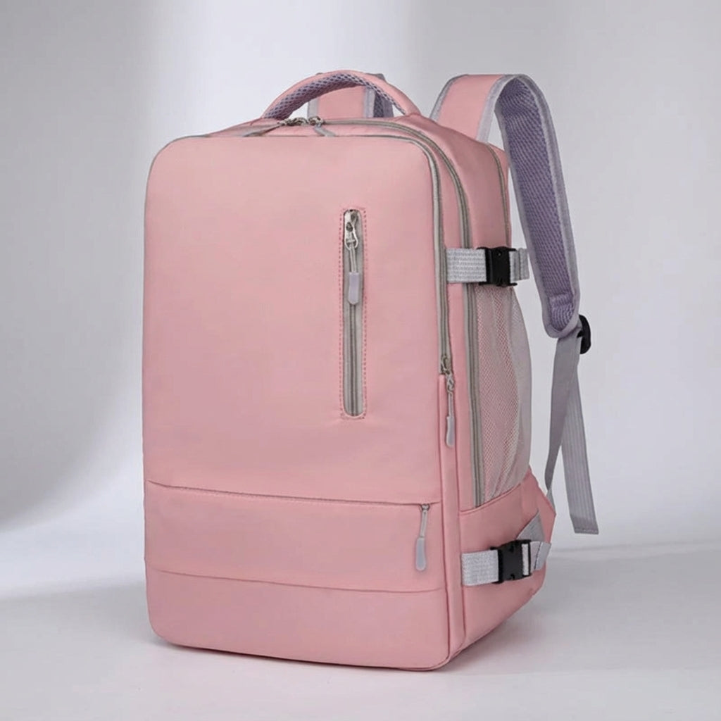 Stylowy plecak unisex miejski i szkolny z funkcją antykradzieżową, portem USB i organizerem.